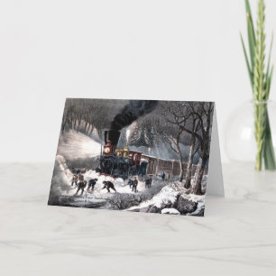 Currier & Ives - Greeting Card -Snowbound