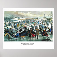 Currier & Ives Lithograph: Central Park Winter