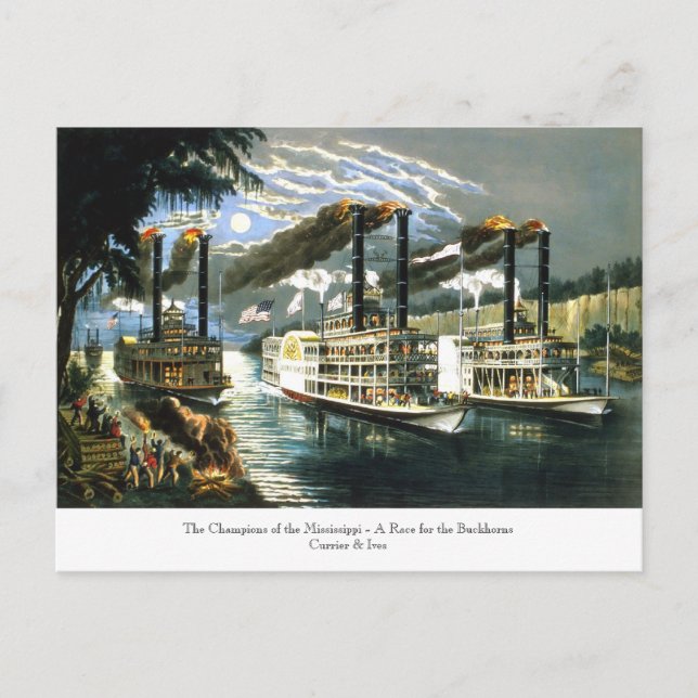 Currier & Ives - Postcard - Champions Mississippi (Front)