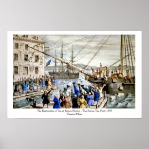 Currier & Ives - Poster - The Boston Tea Party