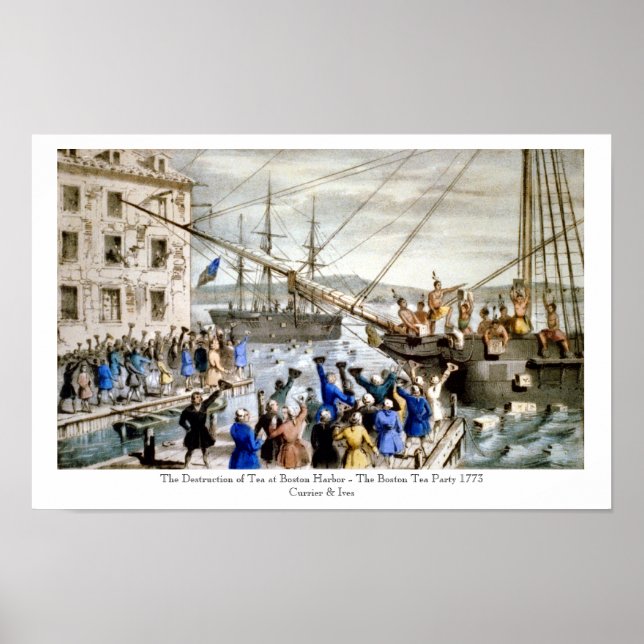 Currier & Ives - Poster - The Boston Tea Party (Front)