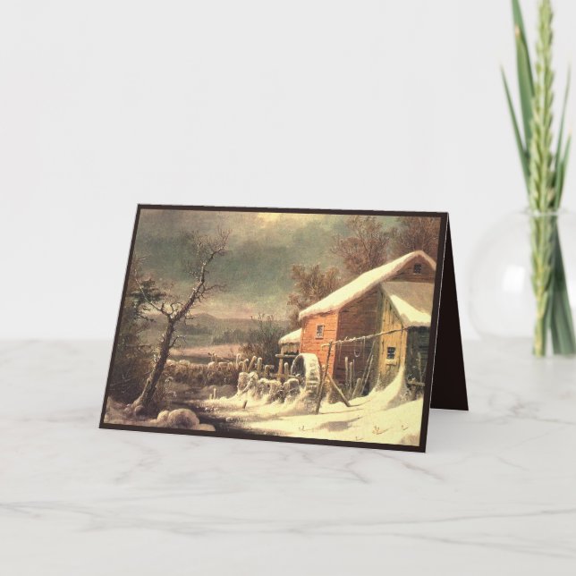 Currier & Ives winter spring greeting card (Front)