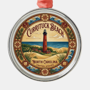 Currituck Beach Lighthouse Corolla North Carolina Metal Tree Decoration