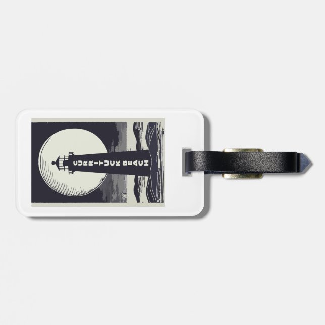 Currituck Beach Lighthouse Moon Luggage Tag (Back Horizontal)