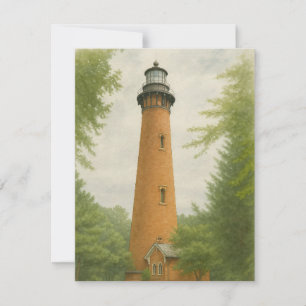 Currituck Beach Lighthouse Watercolor Card