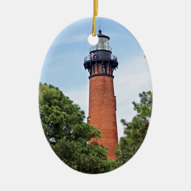 Currituck Lighthouse Ceramic Tree Decoration (Front)