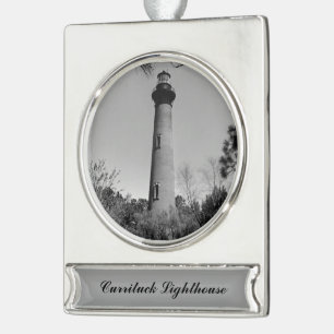 Currituck Lighthouse Silver Plated Banner Ornament