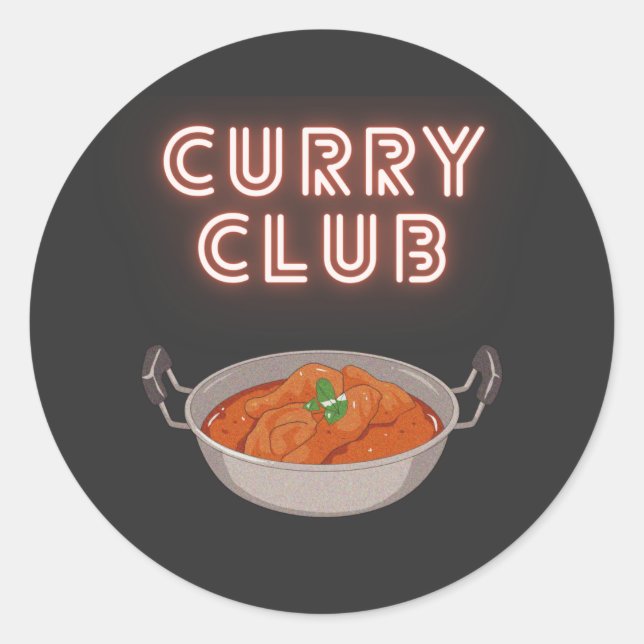 Curry Club Classic Round Sticker (Front)