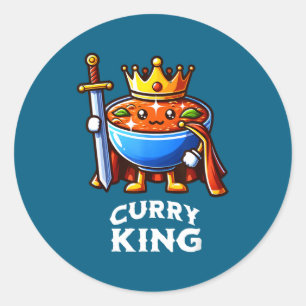 Curry King Funny Quote Curry Indian Food Lover  Classic Round Sticker