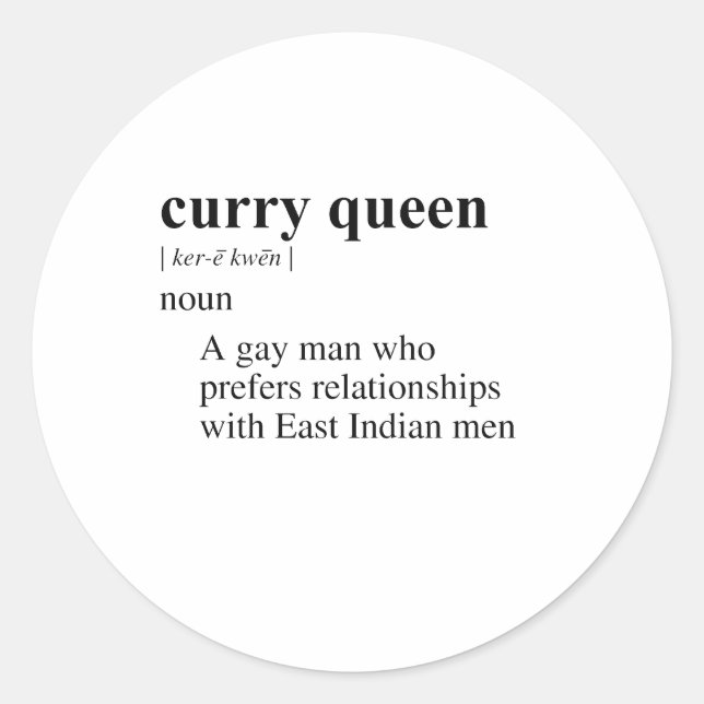CURRY QUEEN CLASSIC ROUND STICKER (Front)