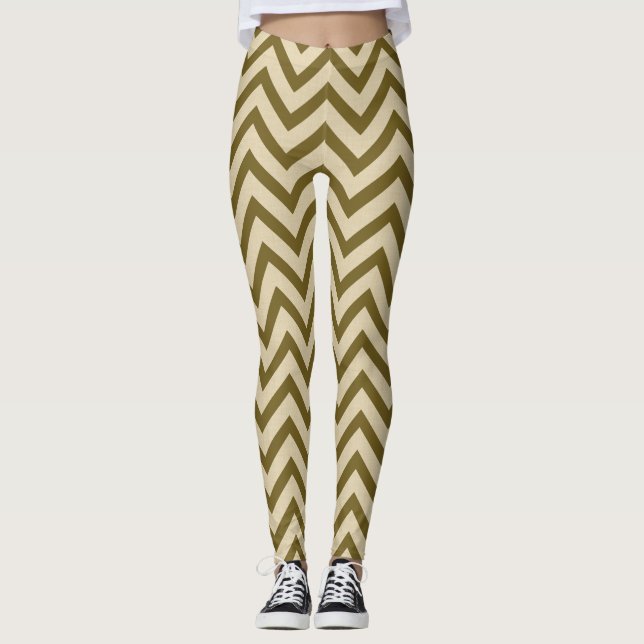 Curry Spice Moods Chevrons Leggings (Front)