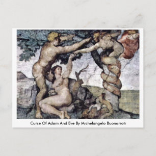 Curse Of Adam And Eve By Michelangelo Buonarroti Postcard
