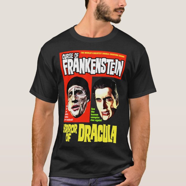 CURSE OF FRANKENSTEIN HORROR OF DRACULA Classic T- T-Shirt (Front)