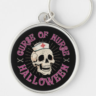 Curse of Nurse Halloween Spooky Nurse Skull Key Ring