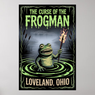 Curse of the Loveland Frogman Cryptid Ohio Horror Poster