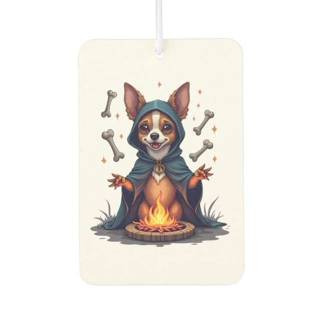 Cursed Chihuahua Ritual Dog Car Air Freshener (Front)