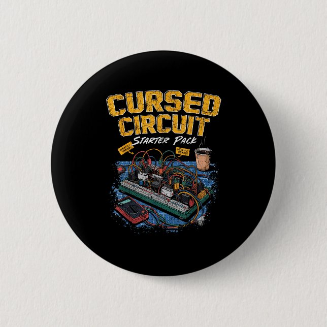 Cursed Circuit Starter Pack Funny Electronics Hall 6 Cm Round Badge (Front)
