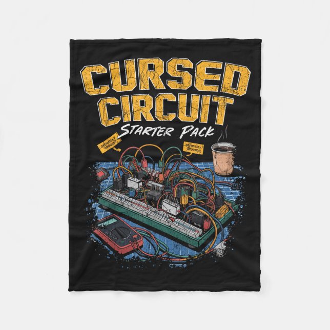 Cursed Circuit Starter Pack Funny Electronics Hall Fleece Blanket (Front)