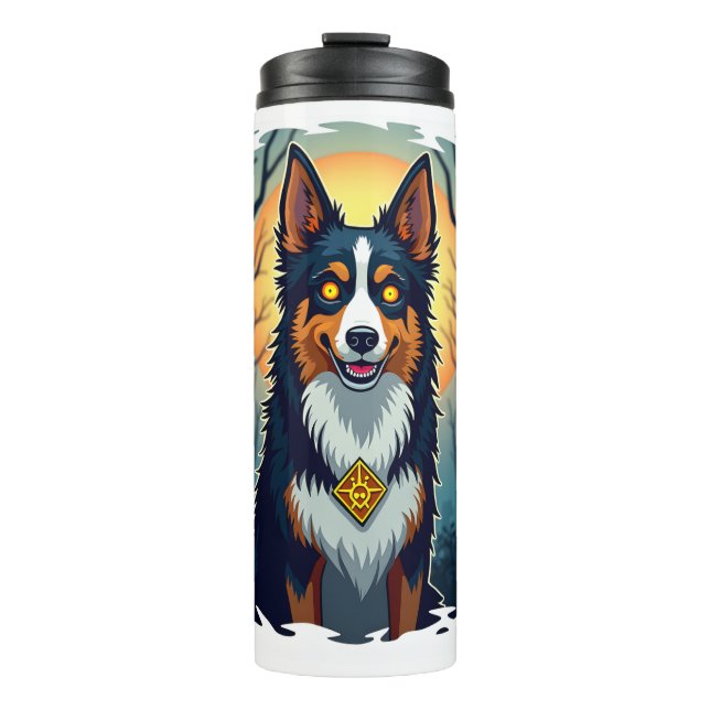 Cursed Collie Crawl Thermal Tumbler (Front)