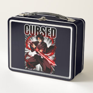 Cursed – Dark Anime Style Katana Warrior Graphic. Metal Lunch Box