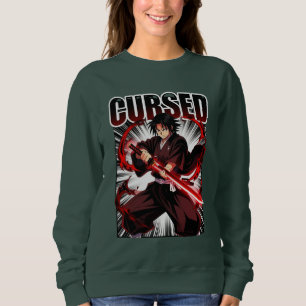Cursed – Dark Anime Style Katana Warrior Graphic Sweatshirt