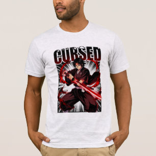 Cursed – Dark Anime Style Katana Warrior Graphic T-Shirt