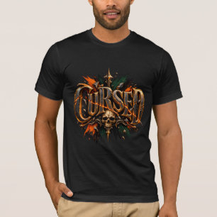 CURSED Halloween Gothic Skull – Dark Metal Horror T-Shirt