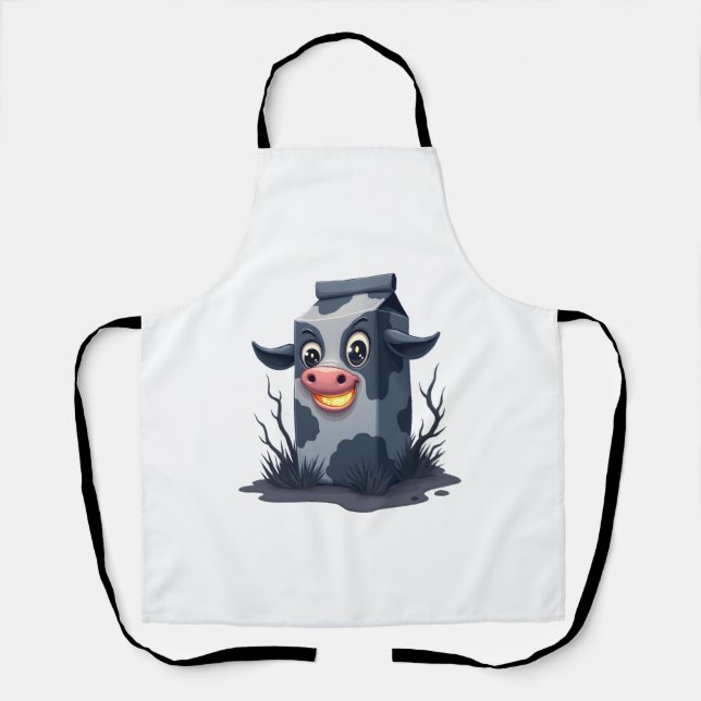 Cursed Milk Carton Cow Apron (Front)