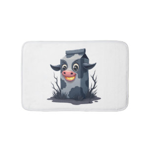 Cursed Milk Carton Cow Bath Mat