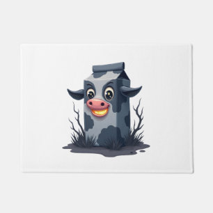 Cursed Milk Carton Cow Doormat
