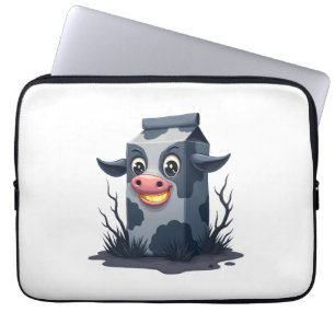 Cursed Milk Carton Cow Laptop Sleeve