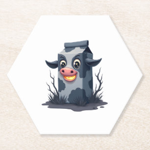 Cursed Milk Carton Cow Paper Coaster