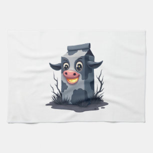 Cursed Milk Carton Cow Tea Towel