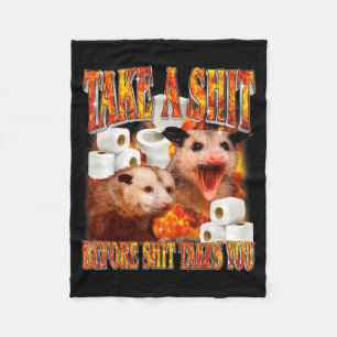 Cursed opossum inappropriate sarcastic humor fleece blanket