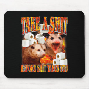 Cursed opossum inappropriate sarcastic humor mouse mat