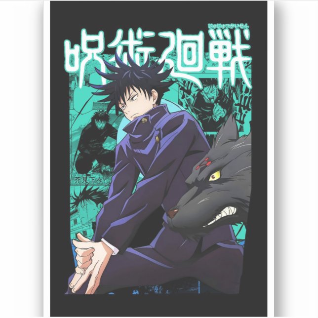 🌘 Cursed Shadow Warrior Sticker – Dark Anime Viny (Front)