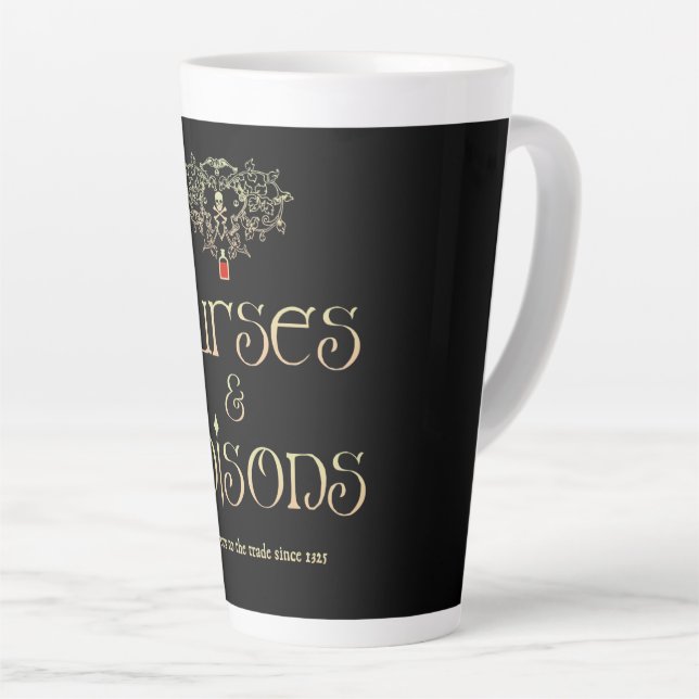 Curses and Poisons Latte Mug (Right Angle)