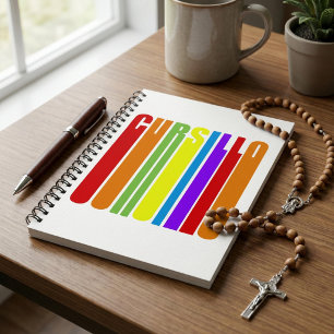 Cursillo Colourful Elongated Text Christian Faith Notebook