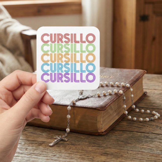 Cursillo Colourful Stacked Rainbow DeColores Square Sticker (Creator Uploaded)