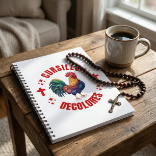 Cursillo Decolores Colourful Rooster with Crosses Notebook