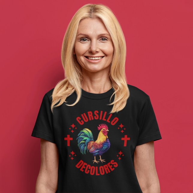 Cursillo Decolores Colourful Rooster with Crosses T-Shirt (Creator Uploaded)