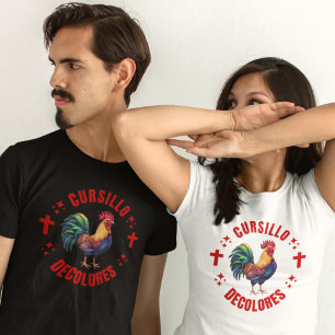 Cursillo Decolores Colourful Rooster with Crosses T-Shirt