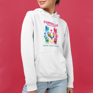 Cursillo DeColores Rooster & Cross Brush Strokes Hoodie