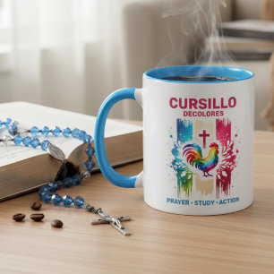 Cursillo DeColores Rooster & Cross Brush Strokes Mug