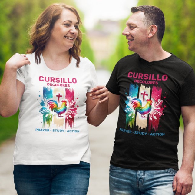 Cursillo DeColores Rooster & Cross Brush Strokes T-Shirt (Creator Uploaded)