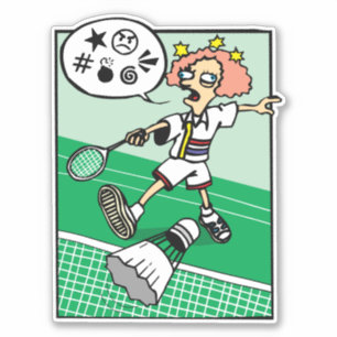 Cursing Badminton Playing Girl
