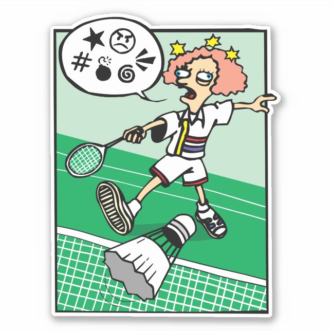 Cursing Badminton Playing Girl (Front)