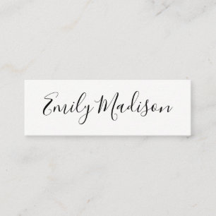 Cursive (black / white) mini business card