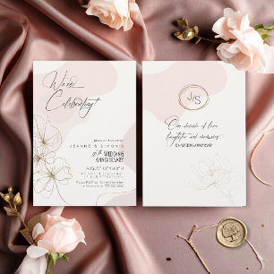 Cursive Floral 10th Anniversary Blush ID1168 Invitation