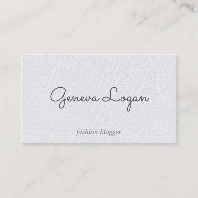 Cursive Font | Faux Leather | High Fashion Business Card (Front)